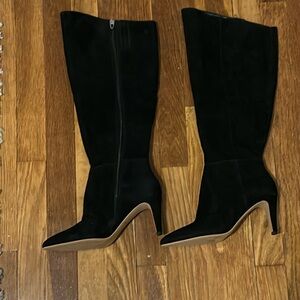 Dolce Vita onyx suede wide calf knee high boot